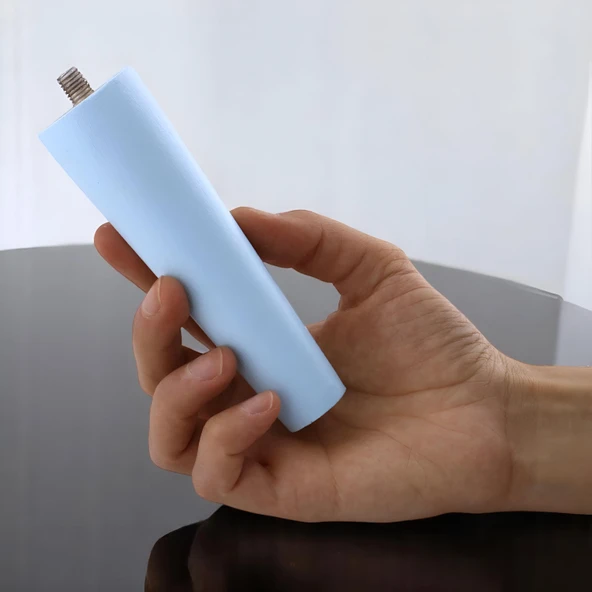 2 Adet Ahşap Ayak 12 Cm Açık Mavi M8 Civatalı Bağlantı Aparatlı Dolap Mobilya Koltuk Kanepe Destek Ayağı Ayakları - 5