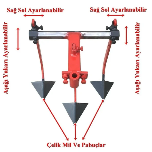 bluebee A09 40x40cm Çapa Makinesi Üçlü Ayarlı Kaz Ayağı Aparatı - 2