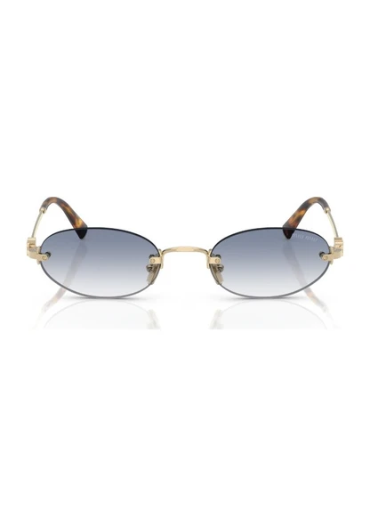 Miu Miu Logo A54S ZVN80O Gold-Light Blue Kadın Güneş Gözlüğü - 2
