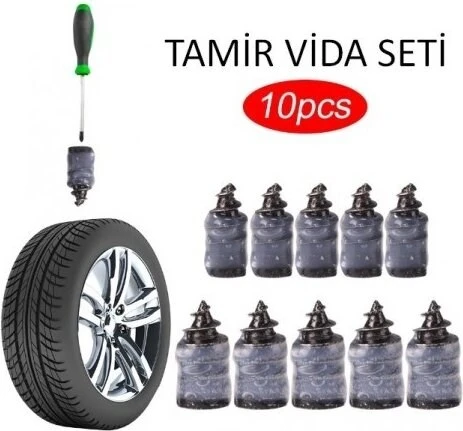 Lastik Tamir Kiti 10 Adet Kauçuk Çivi Parçaları Oto Kamyon Otobüsleri Motosiklet Tamir Seti Dublex - 3