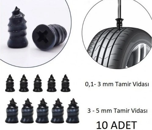 Lastik Tamir Kiti 10 Adet Kauçuk Çivi Parçaları Oto Kamyon Otobüsleri Motosiklet Tamir Seti Dublex - 4