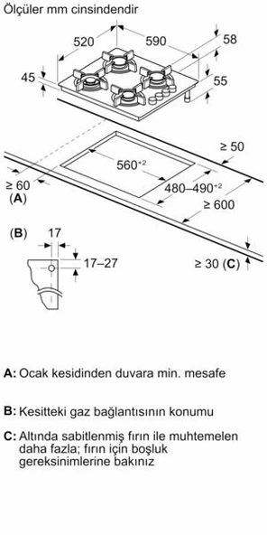 BOSCH POP6C2P30O BEYAZ CAM ANKASTRE OCAK - 6