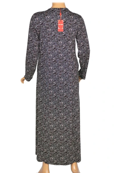 Hesna Kadın Demet Büyük Beden Kuplu Boydan Siyah Elbise Desen 77 - 3