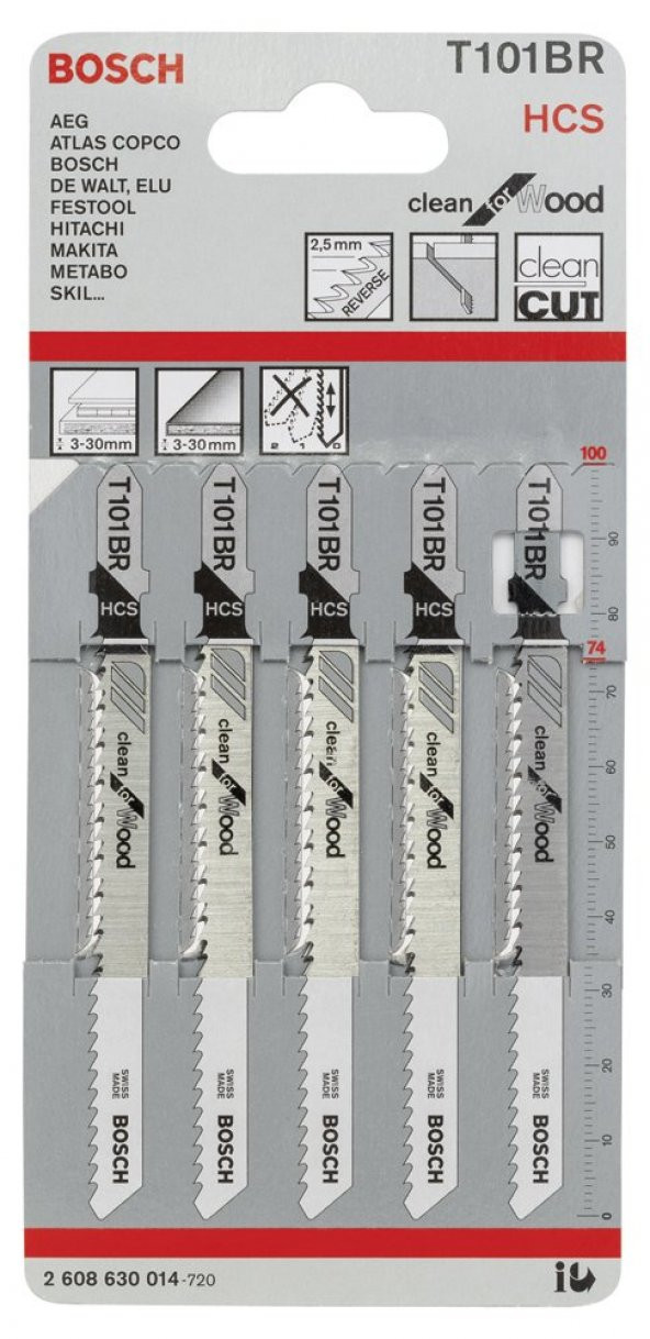 Bosch Ahşap İçin T 101 BR Dekupaj Testeresi Bıçağı 5Li Paket - 8