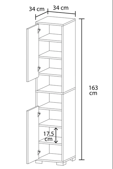 Tokyo No 2 Raflı 2 Kapaklı Mutfak Dolabı - 3