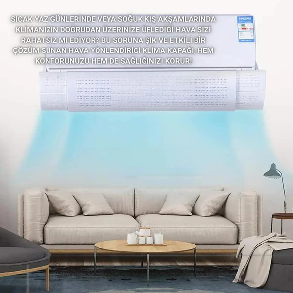 Coofbe Delikli Yapışkanlı Ayarlanabilir Klima Hava Yönlendirici Aparat Klima Aparatı Siperlik Yön Aparatı - 9