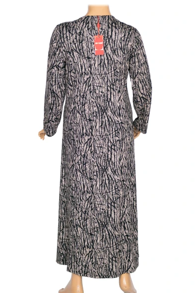 Hesna Kadın Demet Büyük Beden Kuplu Boydan Siyah Elbise Desen 71 - 3