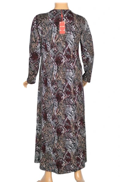 Hesna Kadın Demet Büyük Beden Kuplu Boydan Siyah Elbise Desen 75 - 3