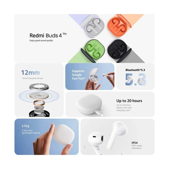 Redmi Buds 4 Lite Bluetooth Kulaklık Beyaz - 4