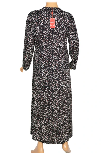 Hesna Kadın Demet Büyük Beden Kuplu Boydan Siyah Elbise Desen 74 - 3