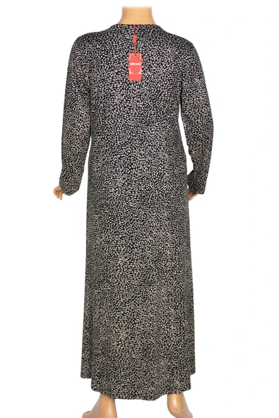 Hesna Kadın Demet Büyük Beden Kuplu Boydan Siyah Elbise Desen 69 - 3