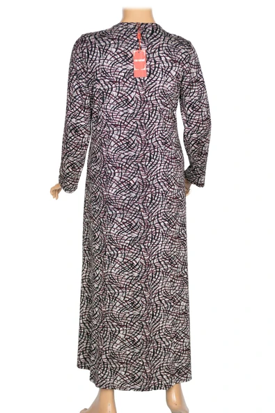 Hesna Kadın Demet Büyük Beden Kuplu Boydan Siyah Elbise Desen 73 - 3