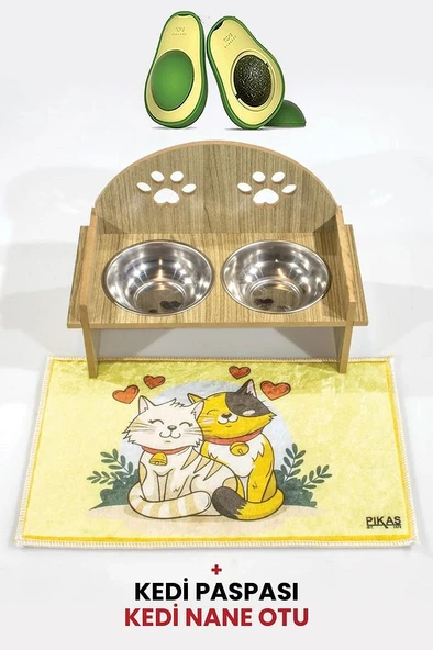 Pati Mama Kabı Kedi Köpek Suluk Mamalık, Paspas ve Avokado Kedi Nanesi Hediye - 5