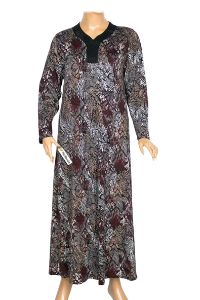 Hesna Kadın Demet Büyük Beden Kuplu Boydan Siyah Elbise Desen 75