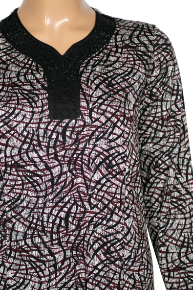 Hesna Kadın Demet Büyük Beden Kuplu Boydan Siyah Elbise Desen 73 - 2