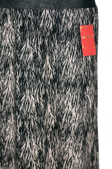 Hesna Kadın Betül 8 Parça Lastikli Astarsız Siyah Etek Desen 42 - 2