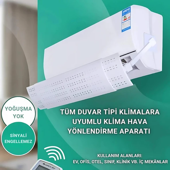 Coofbe Delikli Yapışkanlı Ayarlanabilir Klima Hava Yönlendirici Aparat Klima Aparatı Siperlik Yön Aparatı - 7