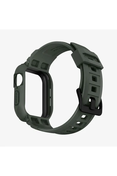 Apple Watch Seri (45mm / 44mm) Kılıf, Spigen Rugged Armor Pro Military Green - 6