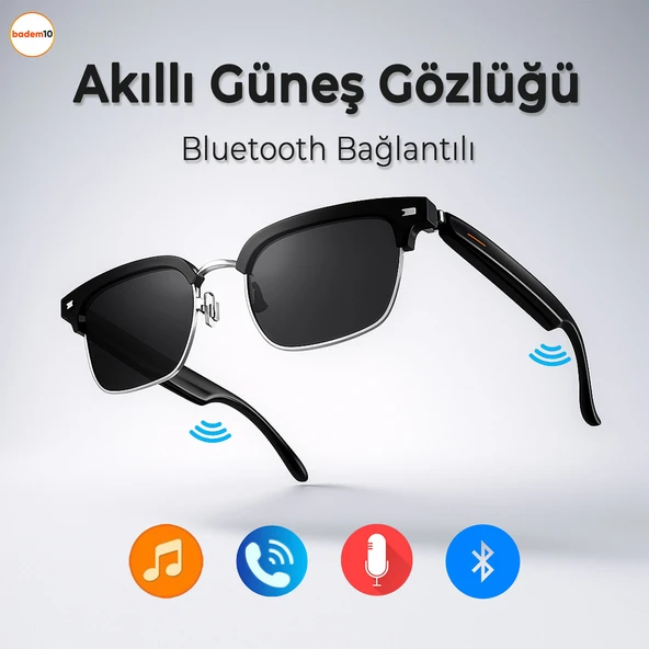 Akıllı Güneş Gözlüğü Bluetooth Komut Stereo Çift Hoparlörlü Kablosuz Unisex Polarize Trend Gözlük - 1