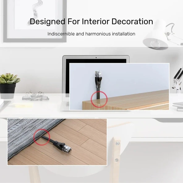 UNITEK CAT6 PATCH KABLO 15MT FLAT 1GBPS, SİYAH (C1814GBK) - 4