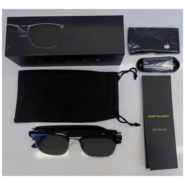 Akıllı Güneş Gözlüğü Bluetooth Komut Stereo Çift Hoparlörlü Kablosuz Unisex Polarize Trend Gözlük - 7