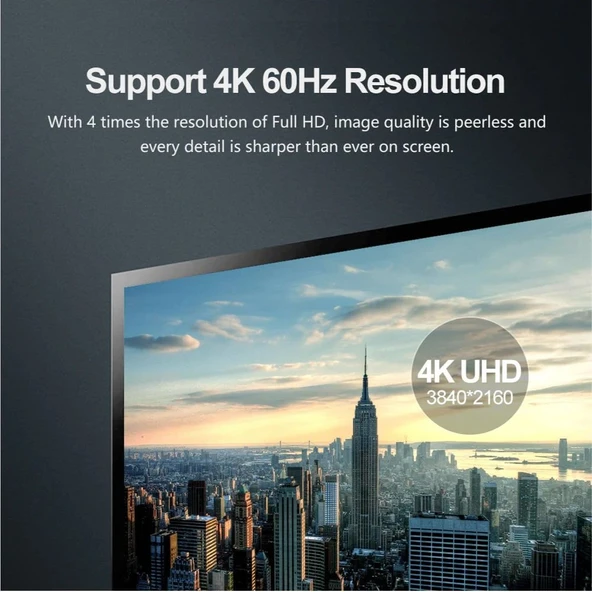 UNITEK DISPLAYPORT 1.2 KABLO 1.5MT 4K&60Hz (Y-C607BK) - 4