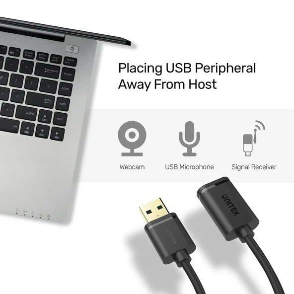 UNITEK USB3.0(M) TO USB3.0(F) UZATMA KABLO 1.5MT 5GBPS (Y-C459GBK) - 4