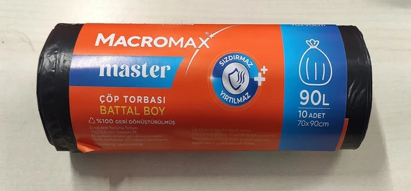 MACROMAX MASTER ÇÖP TORBASI BATTAL BOY 10LU 70X90CM  90L - 1