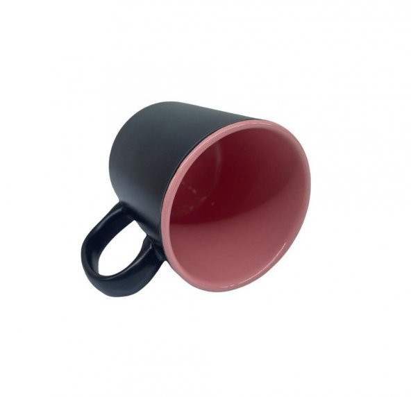 Keramika Silindirik Platin Kupa İçi Pembe - Resim 2