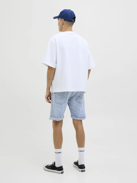 JACK JONES Erkek Likralı Siyah Kot Şort 12269612 - 6