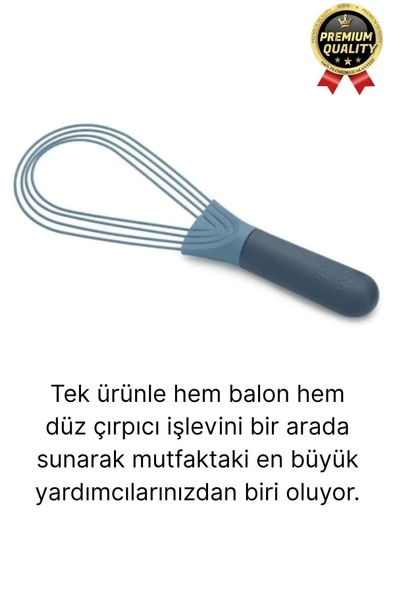 Profesyonel Dayanıklı Yapışmaz Çeyiz Mutfak Yumurta Kek Düz Balon Silikon Saplı 2 işlevli Çırpıcı - 2
