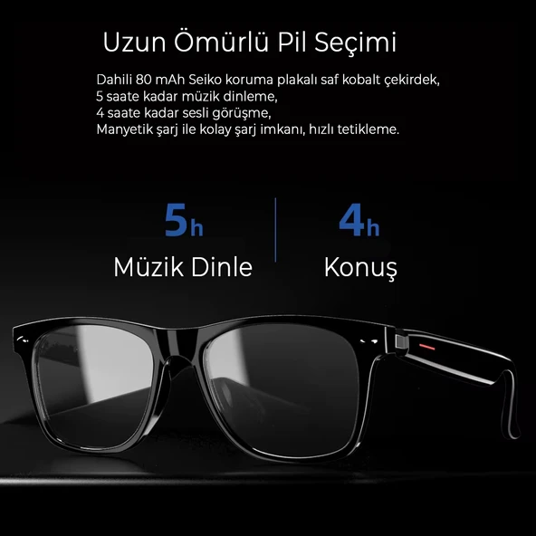 Akıllı Güneş Gözlüğü Bluetooth Komut Stereo Çift Hoparlörlü Kablosuz Unisex Polarize Trend Gözlük - 6