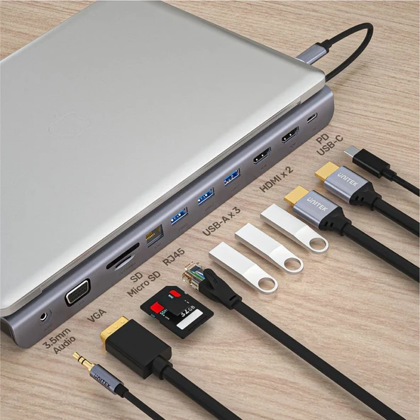 UNITEK USB-C 11in1 UNIVERSAL DOCKING STATION MST DESTEKLİ  (D1022B) - 4