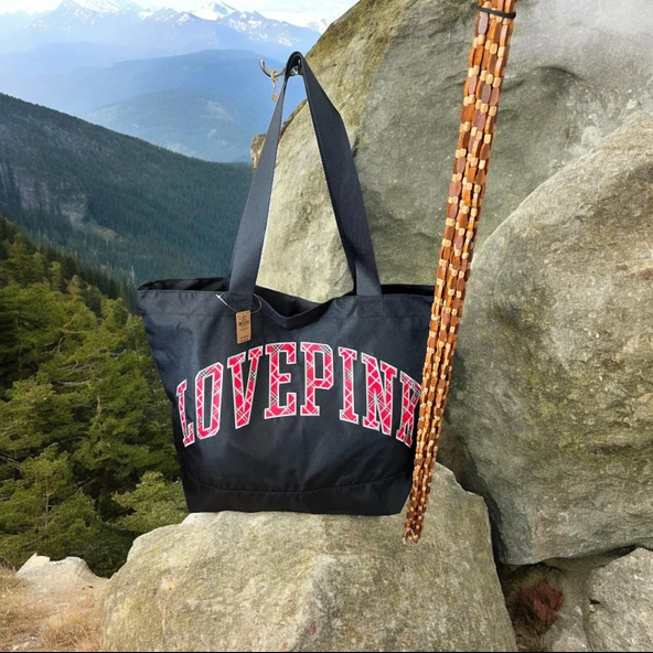 Victoria's Secret Love-Pink-Plaj-ve Günlük Kullanım İçin Kadın Çantası Genişlik-55- Derinlik-40-cm - 2