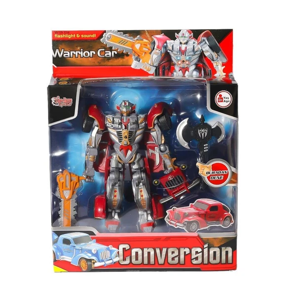 Nessiworld HW-668-1-2 Işıklı Dönüşebilen Robot Araba -Vardem - Resim 4