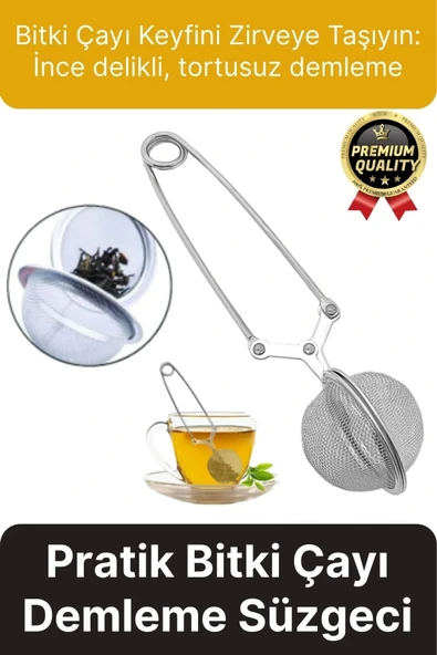 Yüksek Kalite Pratik Kolay Dayanıklı Paslanmaz Çelik Geniş Kulp Bitki Çayı Demleme Süzgeci Aparatı