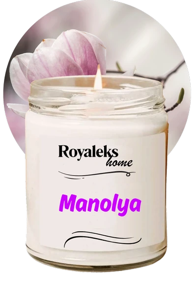Doğal Özel Seri Kokulu Dekoratif Kavanoz Mum 210 cc - Manolya Esansı - RYL
