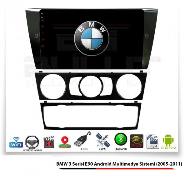 BMW 3 Serisi E90 Android Multimedya Sistemi (2005-2011) 2 GB Ram 32 GB Hafıza 8 Çekirdek Navigatör