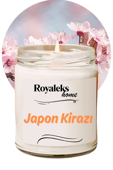 Doğal Özel Seri Kokulu Dekoratif Kavanoz Mum 210 cc - Japon Kirazı Esansı - RYL