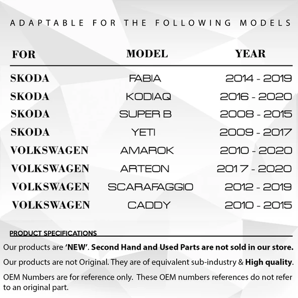 VW Caddy, Skoda Kodiaq için Ön Cam Silecek Suyu Fıskiye Memesi 2'li - 9