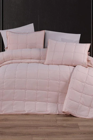 Cratos Comfort Çift Kişilik Yatak Örtüsü Pudra ürün görseli