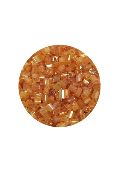 Kesme Cam Boncuk 2mm - 20 Gram - Şeffaf Altın -BNC318 - 2