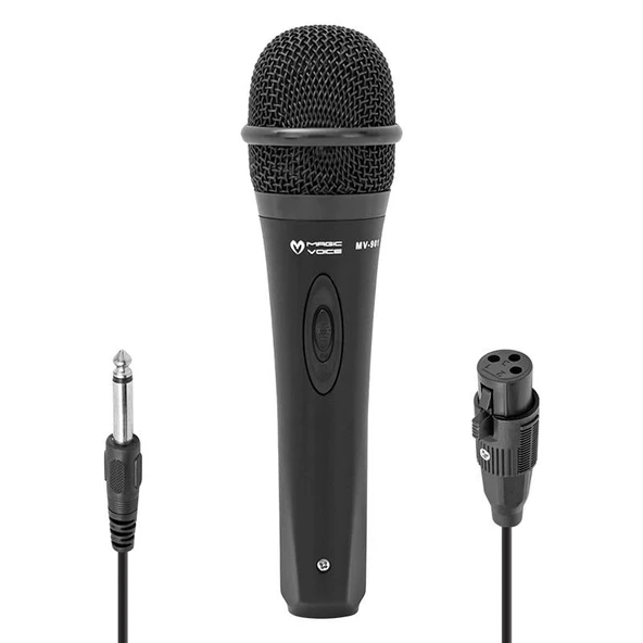 Ayt Magicvoice MV-901 2.5 Metre Kablolu Dinamik El Mikrofonu 6.3 Mm Jack Girişli Mikrofon