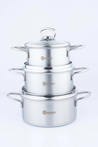 MİNİ TENCERE SETİ İNOX (12-14-16) ürün görseli