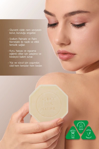 Keçi Sütü Özlü Taş Sabun 5'li Eko Paket Peeling Etkili ve Cilt Yatıştırıcı Bakım - 5x125 gr - 4