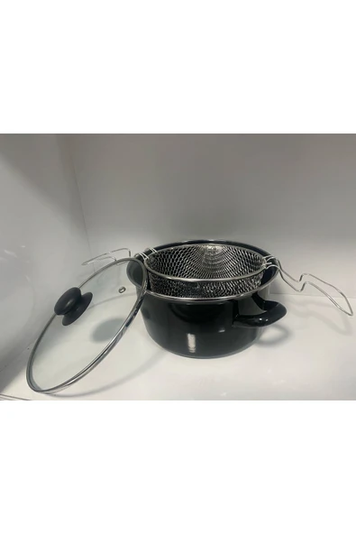 BYKARDLEEN CAM KAPAK EMAYE KIZARTMA TENCERE 22 CM