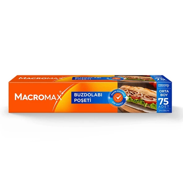 MACROMAX BUZDOLABI POŞETİ ORTA BOY 75 Lİ  24X38CM  7806 ürün görseli 1