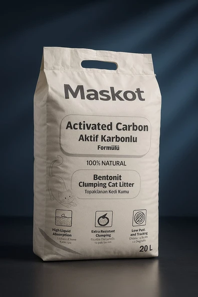 Maskot Aktif Karbonlu Kedi Kumu 20 L ürün görseli