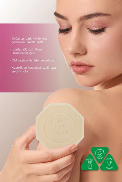 Isparta Gülü Özlü Taş Sabun 3'lü Eko Paket Cilt Tonu Eşitleyici ve Aydınlatıcı Bakım - 3x125 gr - 4
