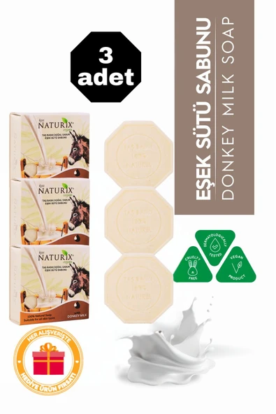 Eşek Sütü Özlü Taş Sabun 3'lü Eko Paket Nemlendirici ve Cilt Canlandırıcı Bakım - 3x125 gr